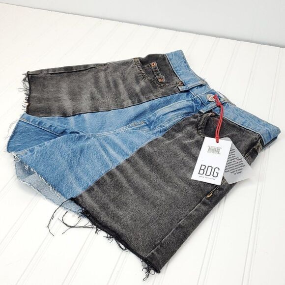 BDG Urban Outfitters High Rise Splice Pax Denim Shorts I-0217a11 - Picture 8 of 12
